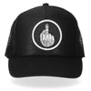 Hot Leathers GSH1004 Middle Finger Black Trucker Hat