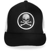 Hot Leathers GSH1008 Skull and Cross Bones Black and White Trucker Hat