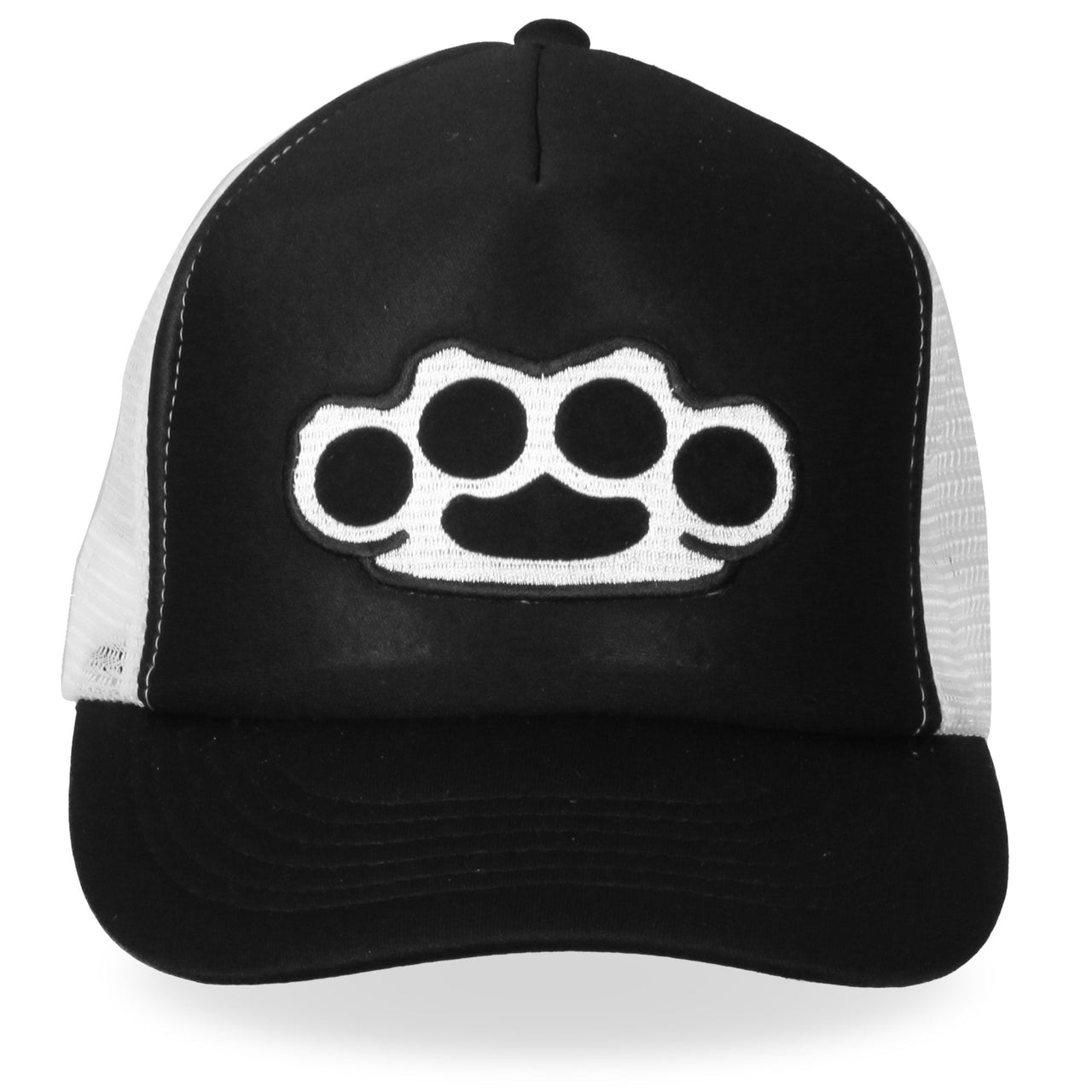 Hot Leathers GSH1009 Knuckles Black and White Trucker Hat