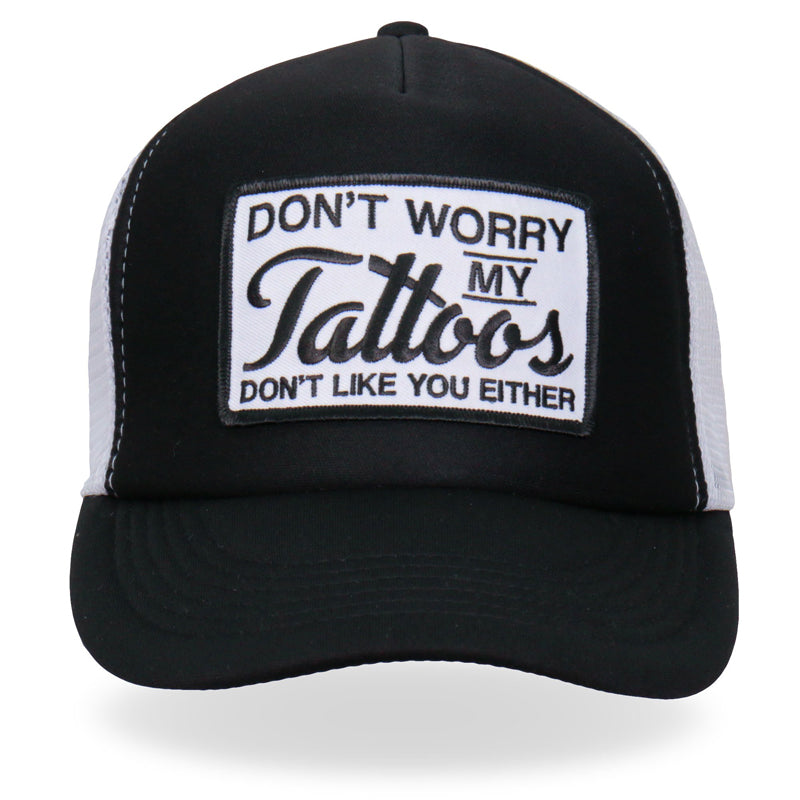 Hot Leathers GSH1035 Don't Worry Tattoo Trucker Hat