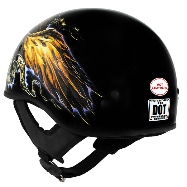 HLD1028 'USA Eagle' Flat Black Motorcycle DOT Approved Skull
