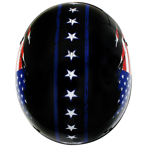 Hot Leathers HLD1051 'USA Flag (Star and Stripes )' Gloss Black Motorc– HighwayLeather