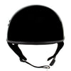 Hot Leathers HLD1004 'POW' Gloss Black Motorcycle DOT Approved Skull Cap Half Half Helmet for Men and Women Biker