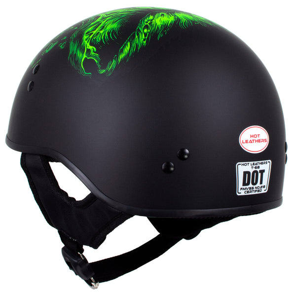 Hot Leathers HLD1030 Flat Black 'Shredder' Motorcycle DOT Approved Sku– HighwayLeather