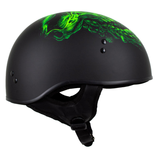 Hot Leathers HLD1030 Flat Black 'Shredder' Motorcycle DOT Approved Sku