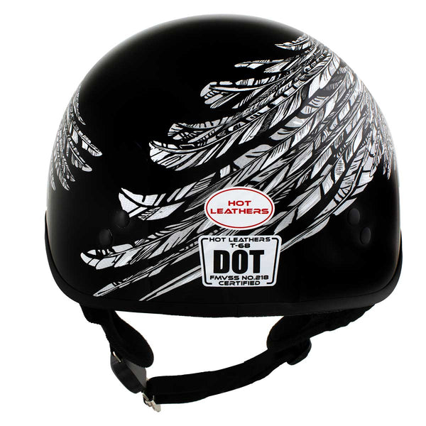 funky motorcycle helmets Hot Leathers HLD1032 Black 'Indian Skull' DOT Approved Skull Cap Half Helmet for Men and Women Biker Option:Box With Lure Fly Fishing Subscription Box and a multi Silver Iridium Tinted Visor