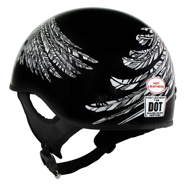 dot certified motorcycle helmet for women Hot Leathers HLD1032 Black 'Indian Skull' Motorcycle DOT Approved Skul