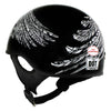 Hot Leathers HLD1032 Black 'Indian Skull' Motorcycle DOT Approved Skull Cap Half Helmet for Men and Women Biker