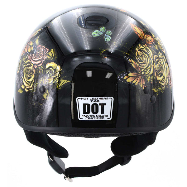Hot Leathers HLD1034 'Butterfly Lock' Gloss Black Motorcycle DOT– HighwayLeather