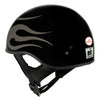 Hot Leathers HLD1036 'Flames' Gloss Black Motorcycle DOT Approved Skull Cap Half Helmet for Men and Women Biker