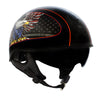 Hot Leathers HLD1037 Gloss Black 'Up Wing Eagle USA' Advanced DOT Unisex Half Helmet with Drop Down Tinted Visor