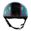 Hot Leathers HLD1041 Gloss Black 'Skull Bones Bolt' Advanced DOT Approved Half Helmet for Men and Women Biker