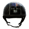 Hot Leathers HLD1042 Gloss Black 'Warrior Bullet' Advanced DOT Approved Skull Half Helmet for Men and Women Biker