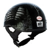 Hot Leathers HLD1043 Gloss Black 'Black and White Warrior Bullet' Advanced DOT Skull Half Helmet for Men and Women