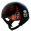 Hot Leathers HLD1044 Gloss Black 'Colored Warrior Bullet' Advanced DOT Skull Half Helmet for Men and Women Biker