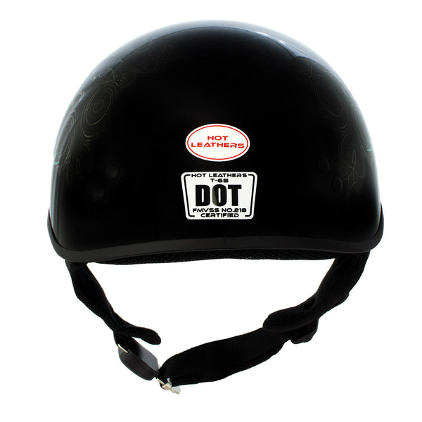 Hot Leathers HLD1045 Gloss Black 'Cross De Lis' Advanced DOT