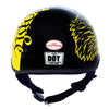 Hot Leathers HLD1046 Gloss Black and Yellow 'We The People' Advanced DOT Skull Half Helmet for Men and Women