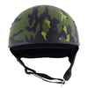 Hot Leathers HLD1049 Camo Matte' Matte Green Motorcycle DOT Approved Skull Cap Half Helmet for Men and Women Biker