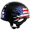 Hot Leathers HLD1051 'USA Flag (Star and Stripes )' Gloss Black Motorcycle DOT Skull Cap Helmet for Men and Women