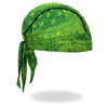 Hot Leathers HWH1116 Green Paisley Headwrap