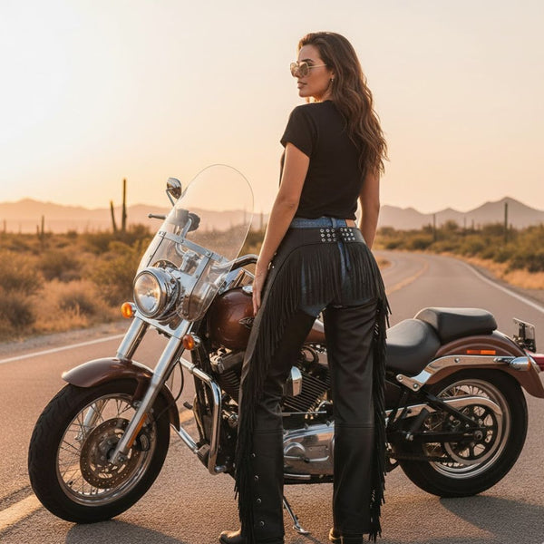HL12800FRINGE Tassel Chap Fringe Chaps Motorcycle Riding Bikers