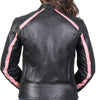 Hot Leathers JKL1022 Pink Striped Leather Jacket with Reflective Piping