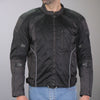 Hot Leathers JKM1025 Men’s Black Armored Nylon Mesh Jacket with Reflective Piping and Concealed Carry Pocket