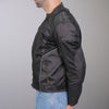 Hot Leathers JKM1025 Men’s Black Armored Nylon Mesh Jacket with Reflective Piping and Concealed Carry Pocket