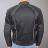 Hot Leathers JKM1025 Men’s Black Armored Nylon Mesh Jacket with Reflective Piping and Concealed Carry Pocket