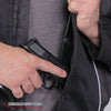 Hot Leathers JKM1025 Men’s Black Armored Nylon Mesh Jacket with Reflective Piping and Concealed Carry Pocket