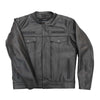 Hot Leathers JKM1028 Men's Black Leather MC Jacket with Zip Out Lining