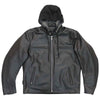 Hot Leathers JKM1030 Menâ€™s Black â€˜Carry and Concealâ€™ Leather Jacket with Flannel Lined Hood