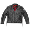 Hot Leathers JKM2001 Men’s Black ‘Skull And Crossbones' Motorcycle Leather Jacket