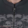 Hot Leathers JKM2002 Men’s Black ‘Reflective Skull' Printed Leather Jacket with Concealed Carry Pockets