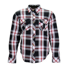 Hot Leathers JKM3001 Men's Red and White Armored Flannel Jacket
