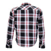 Hot Leathers JKM3001 Men's Red and White Armored Flannel Jacket