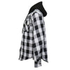 Hot Leathers JKM3006 Men’s Black and White Hooded Armored Flannel Jacket