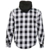 Hot Leathers JKM3006 Menâ€™s Black and White Hooded Armored Flannel Jacket