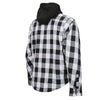 Hot Leathers JKM3006 Menâ€™s Black and White Hooded Armored Flannel Jacket