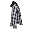 Hot Leathers JKM3006 Menâ€™s Black and White Hooded Armored Flannel Jacket