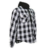 Hot Leathers JKM3006 Menâ€™s Black and White Hooded Armored Flannel Jacket