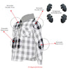 Hot Leathers JKM3006 Menâ€™s Black and White Hooded Armored Flannel Jacket