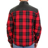 Hot Leathers JKM3201 Men's Red and Black Kevlar Reinforced Leather and Plaid Flannel Shirt