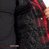 Hot Leathers JKM3201 Men's Red and Black Kevlar Reinforced Leather and Plaid Flannel Shirt