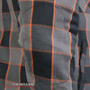 Hot Leathers JKM3202 Men's Grey Black and Orange Kevlar Reinforced Leather and Plaid Flannel Shirt