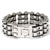 Hot Leathers JWB4105 Triple Wide Silver Motorcycle Chain Bracelets