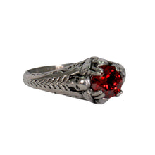 Hot Leathers JWR1125 Women's Red 'Stone Solitaire' Stainless Steel Ring