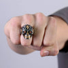 Hot Leathers JWR2202 Men's Holy Toledo Skull Stainless Steel Ring