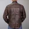 Hot Leathers LCS1004 Men's Distressed Brown Leather Fashion Shirt with Multiple Pockets