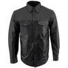 Milwaukee Leather LKM1600 Men's Black Lightweight Casual Biker Style Leather Shirt